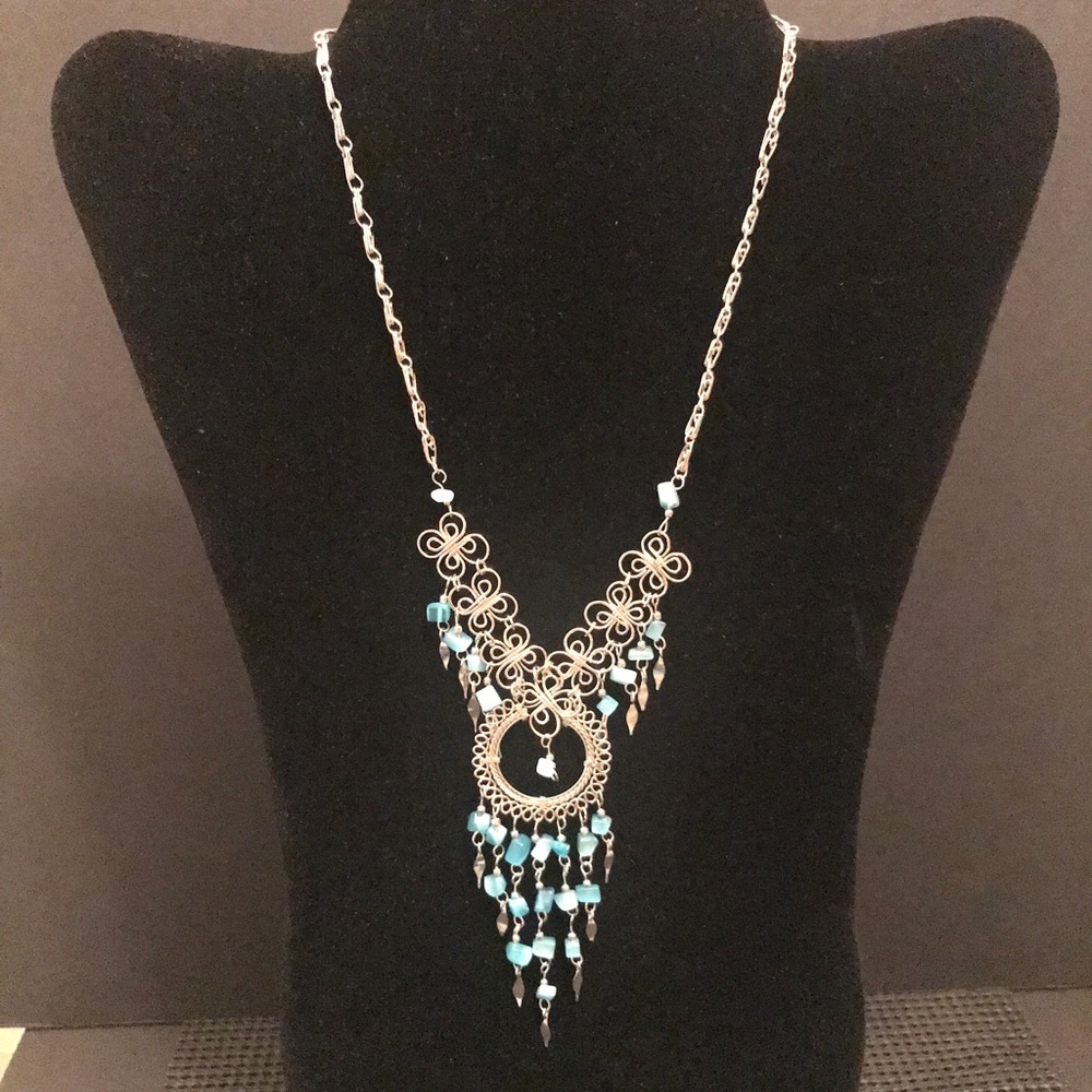 Butterfly Design Rain Drop Necklace (Free With Purchase)